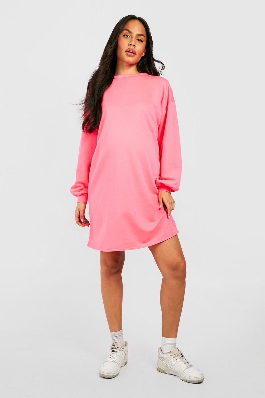 Hot pink Maternity Oversized Sweater Dress image number 1