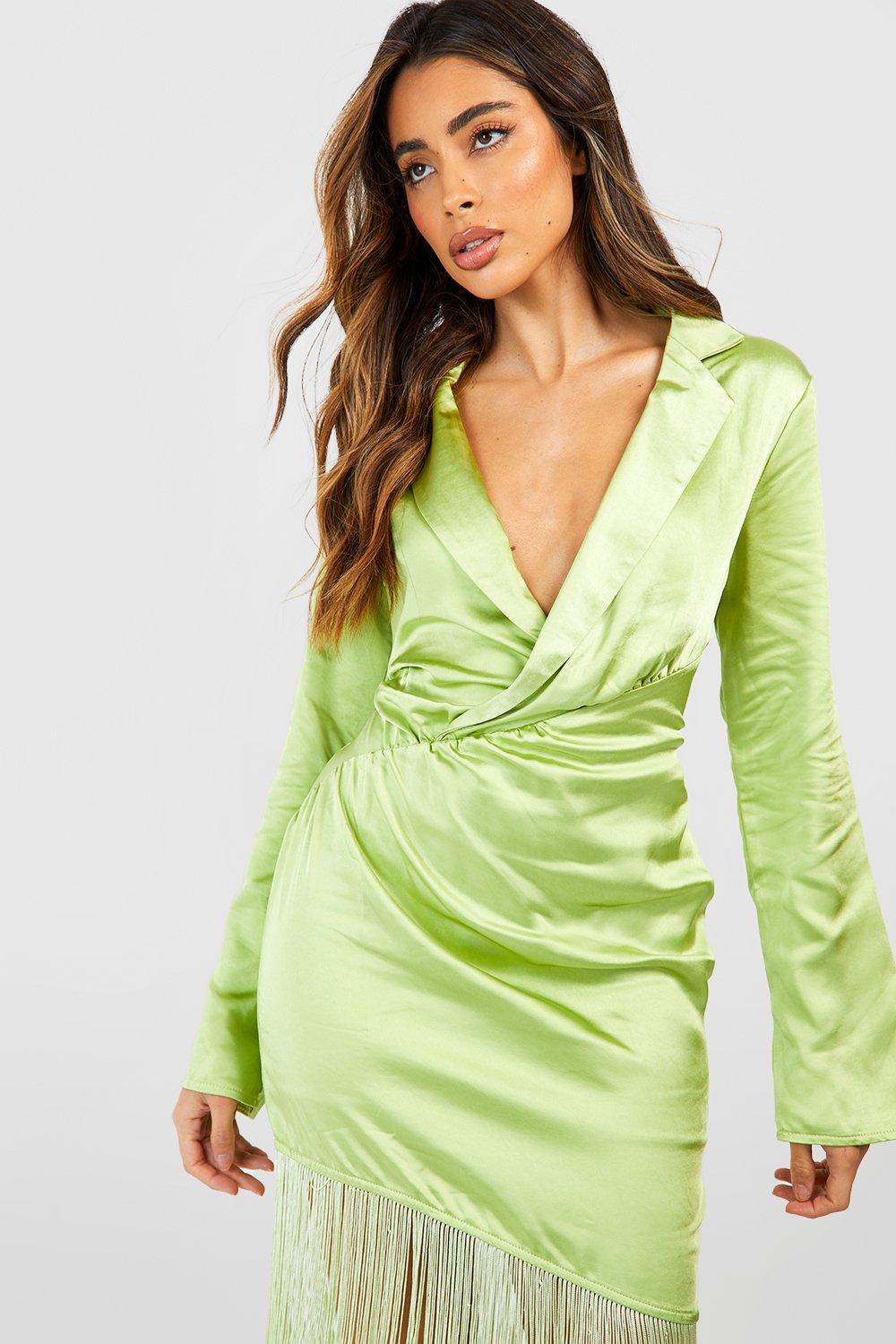 Boohoo lime deals green dress