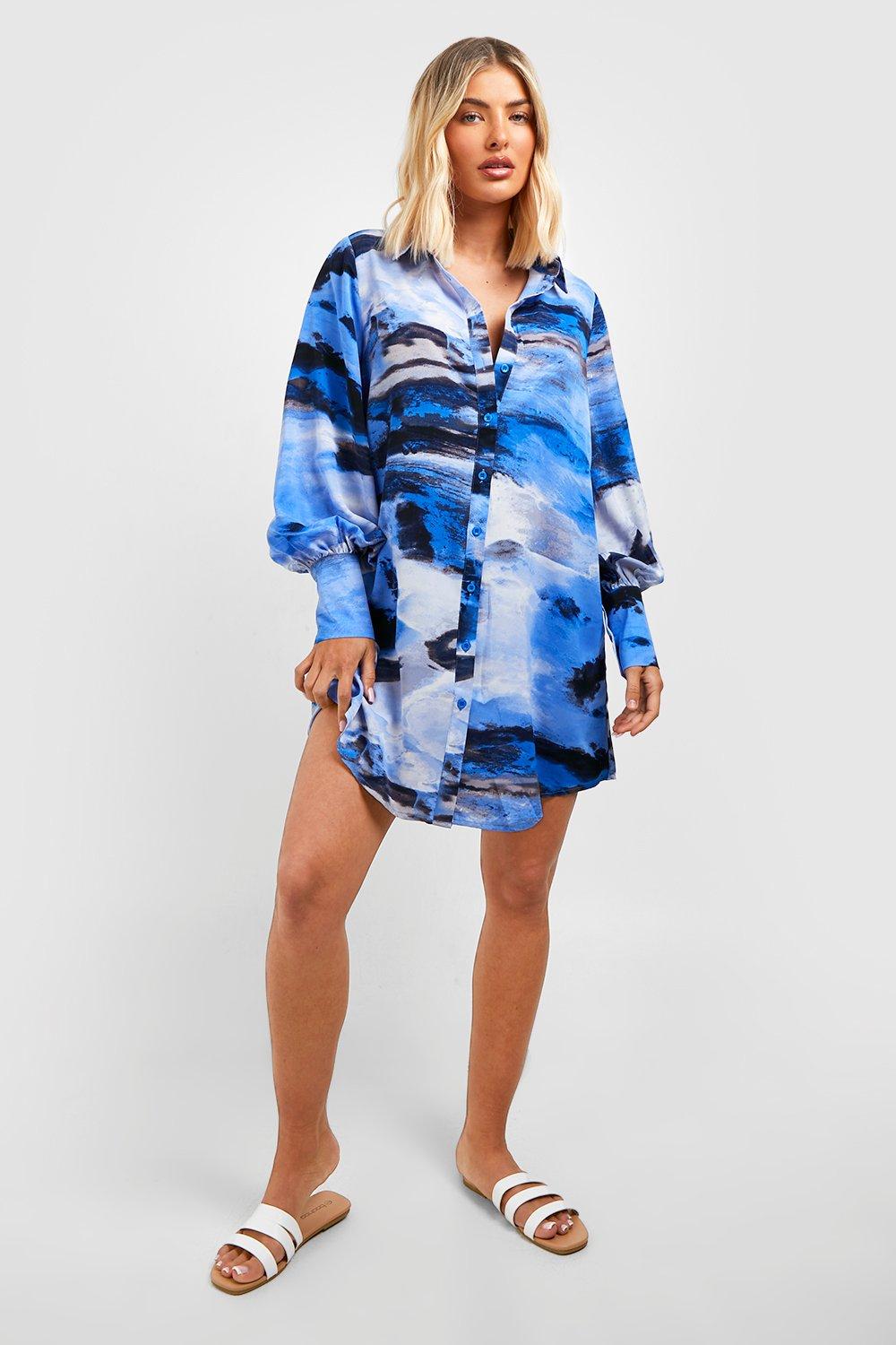 Robe chemise oversize imprim e boohoo