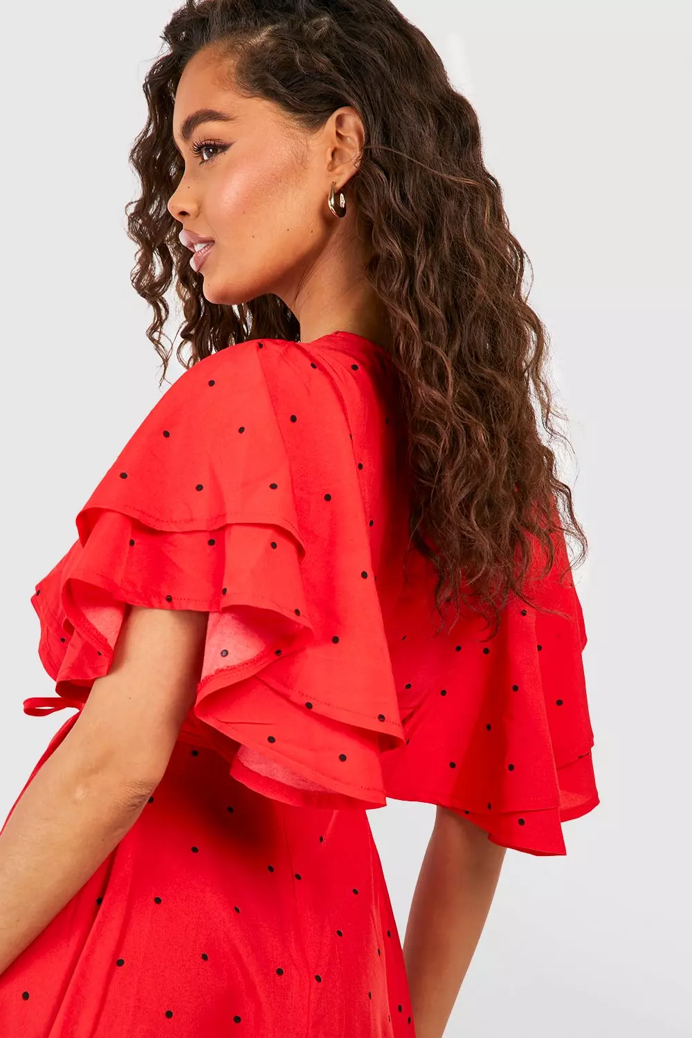 Boohoo red polka dot dress best sale