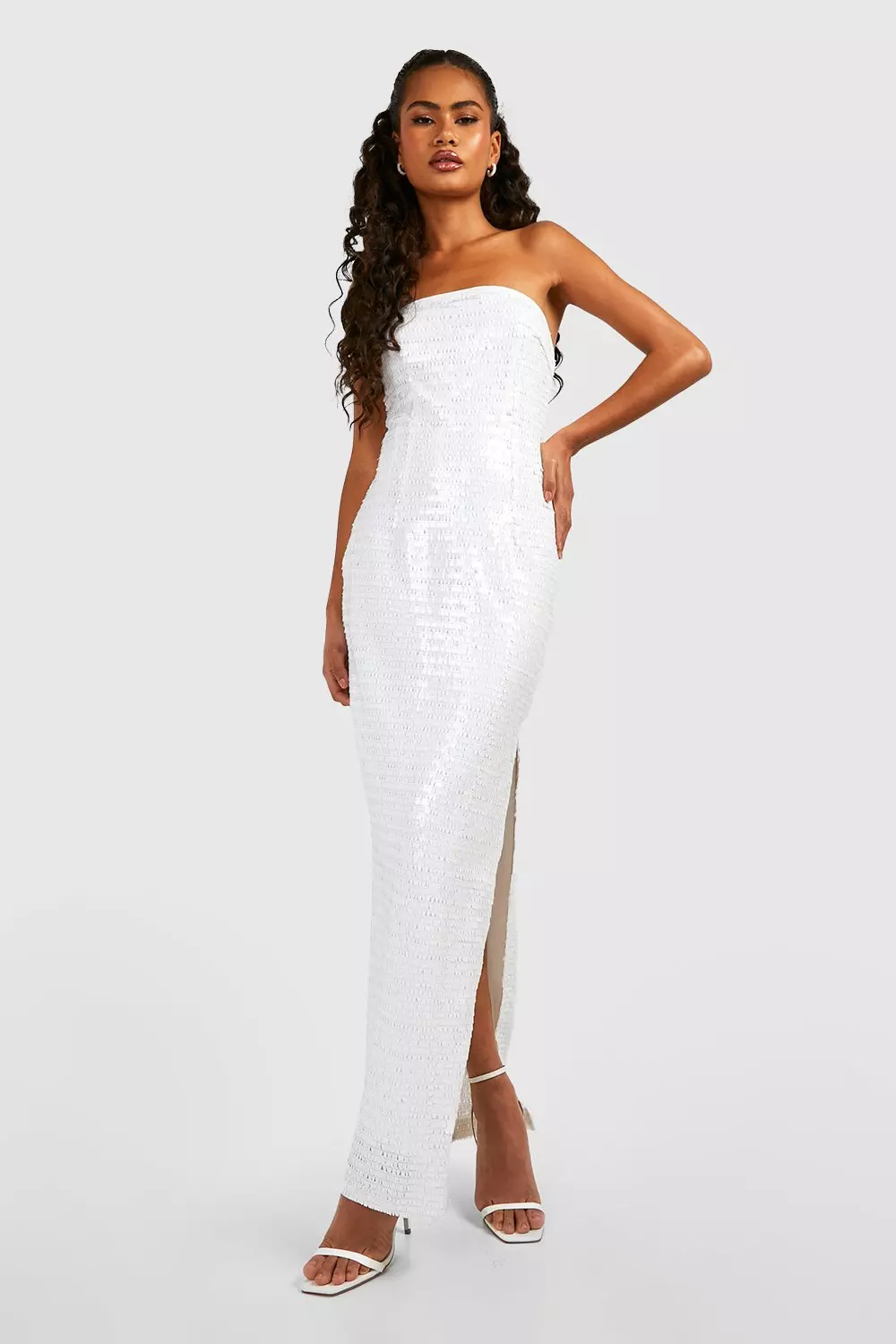 Bandeau sequin maxi dress hotsell