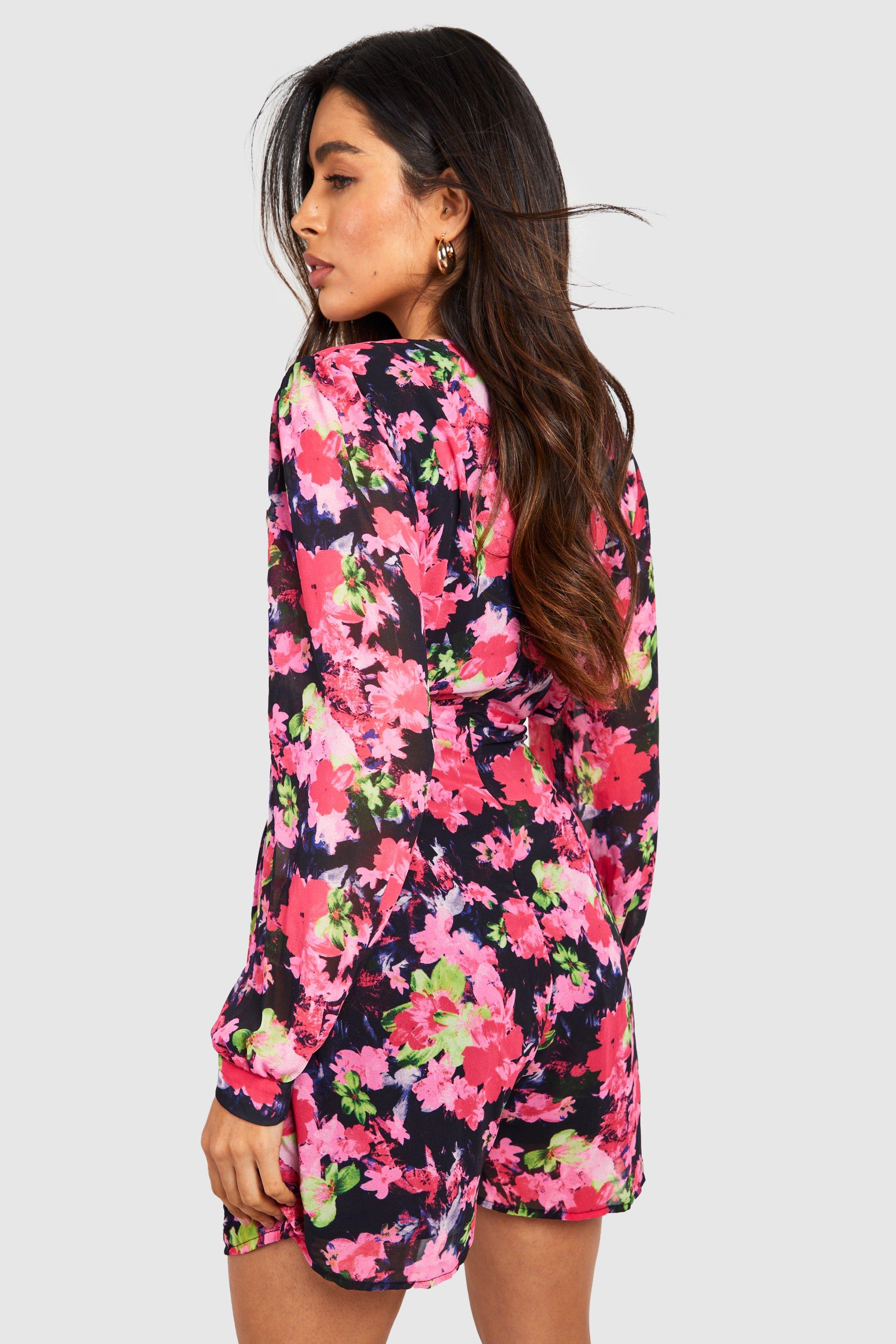 Floral Cut Out Playsuit boohoo