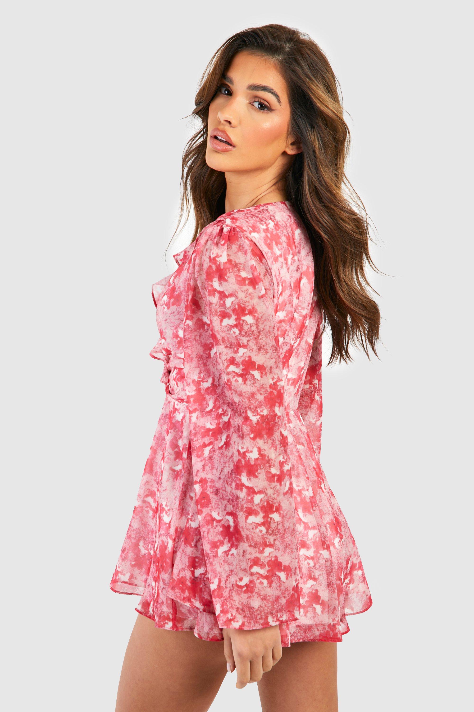 Boohoo best sale floral playsuit