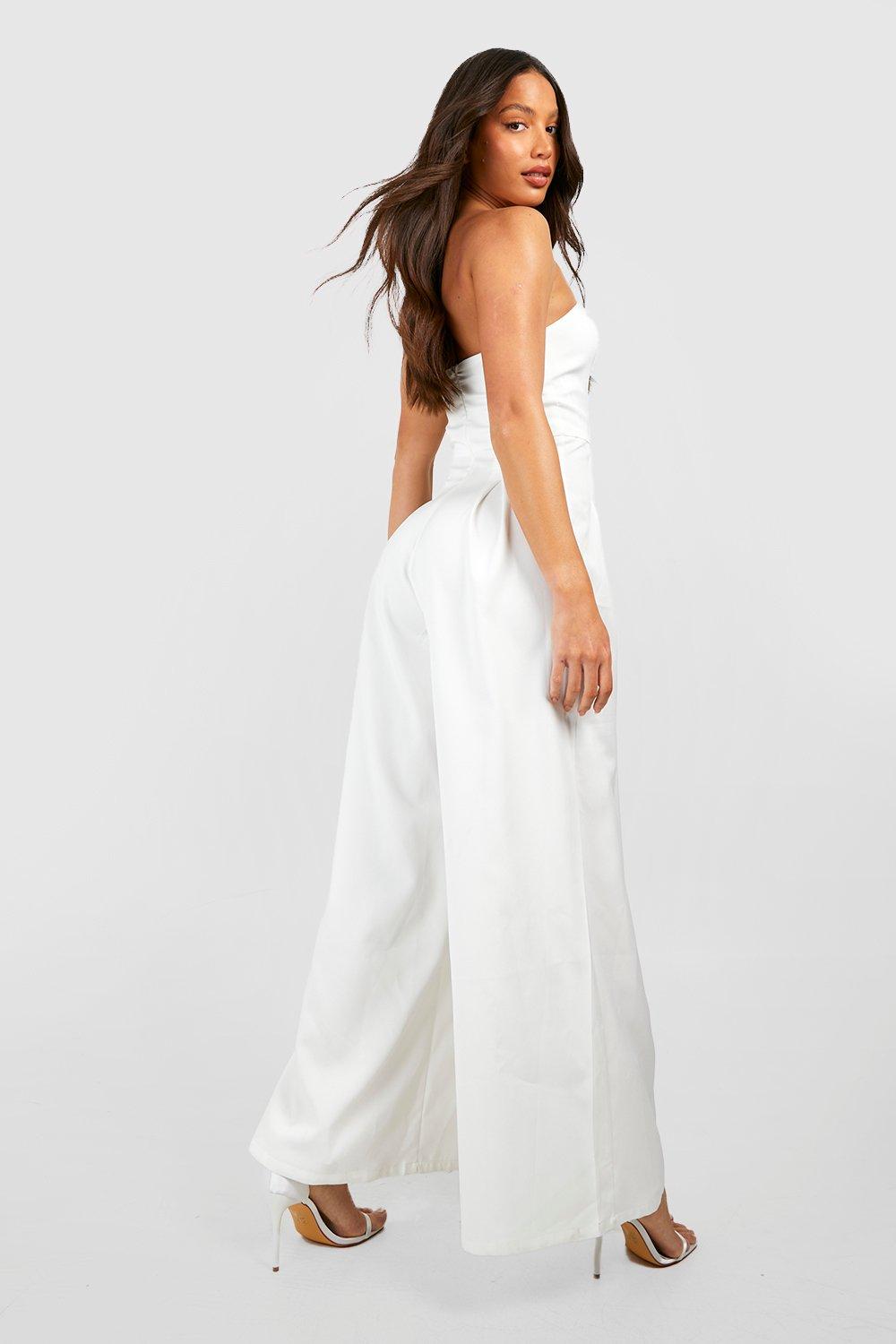 Bandeau Wide Leg Jumpsuit boohoo NZ