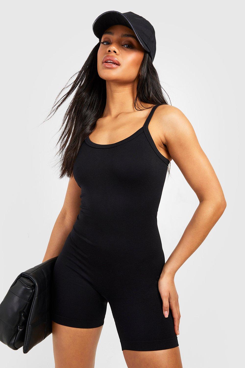 Strappy Seamless Unitard Sculpt Playsuit boohoo