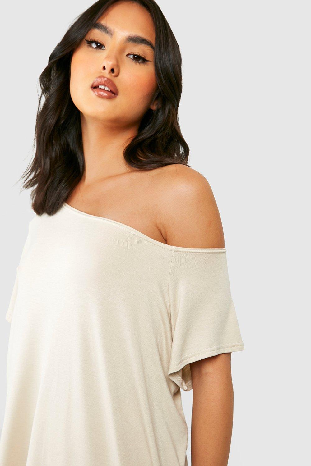 Off shoulder t shirt och pyjamasbyxor boohoo SE