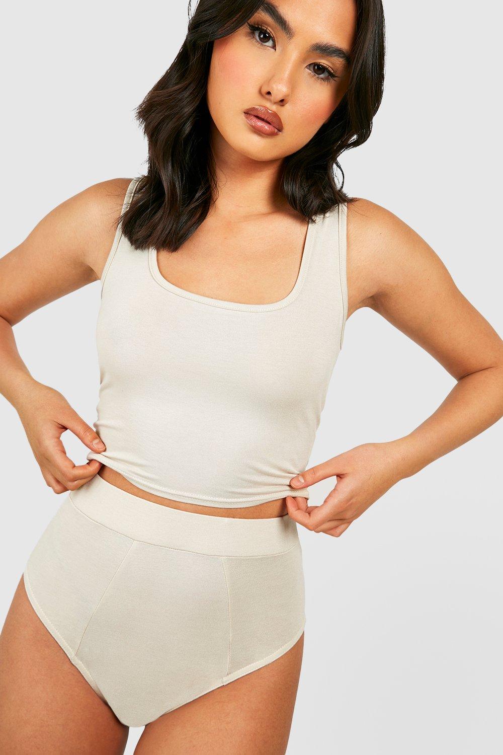 Jersey Racer Vest High Waist Brief Lounge Set boohoo