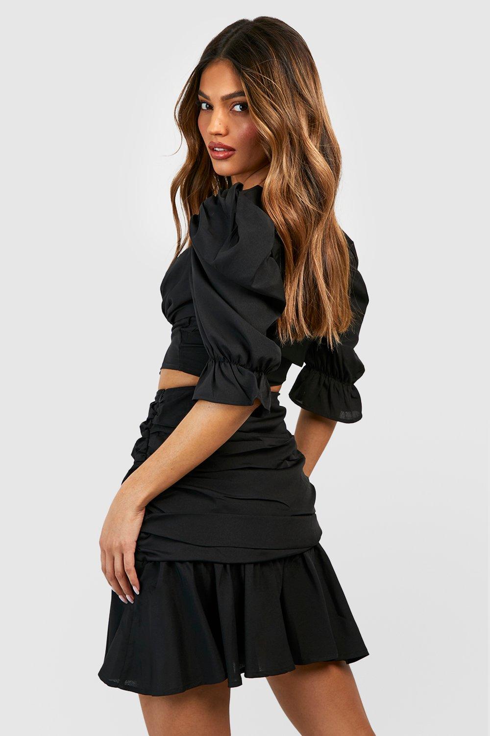 Ruched skirt outlet missguided