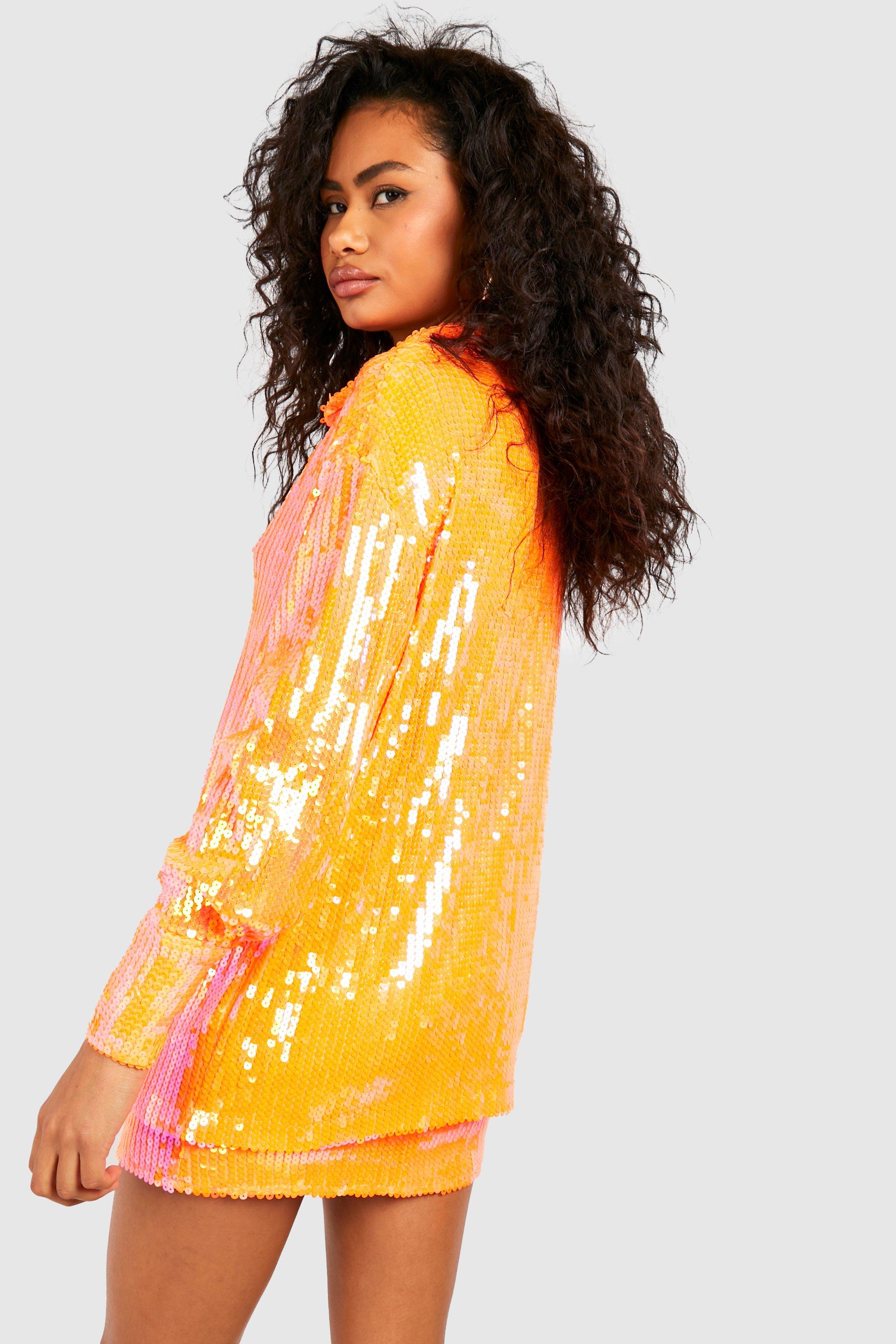 Neon cheap sequin top