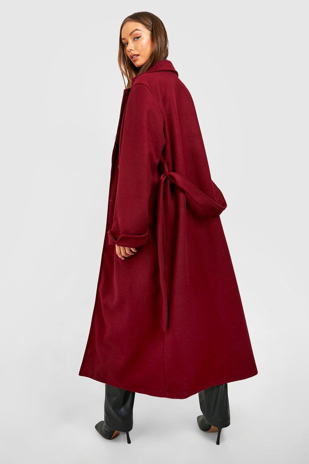 Boohoo maxi coat sale