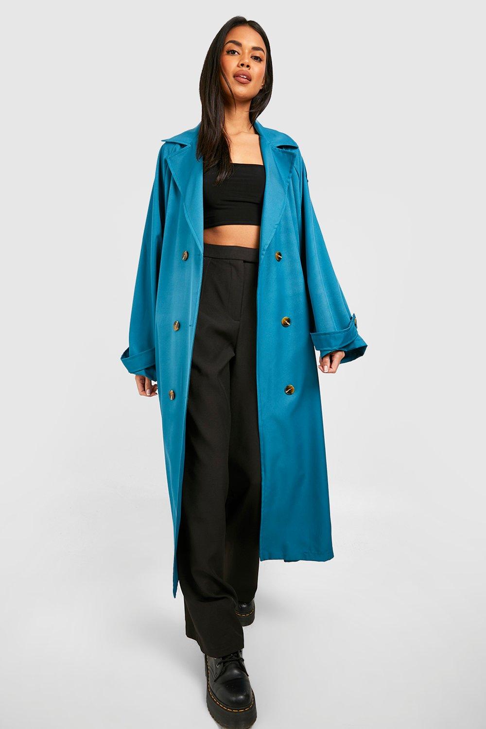 Green satin 2024 trench coat