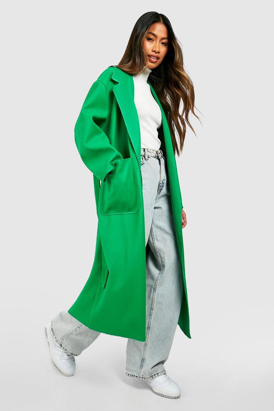 Bright green Wool Look Oversized Coat image number 1