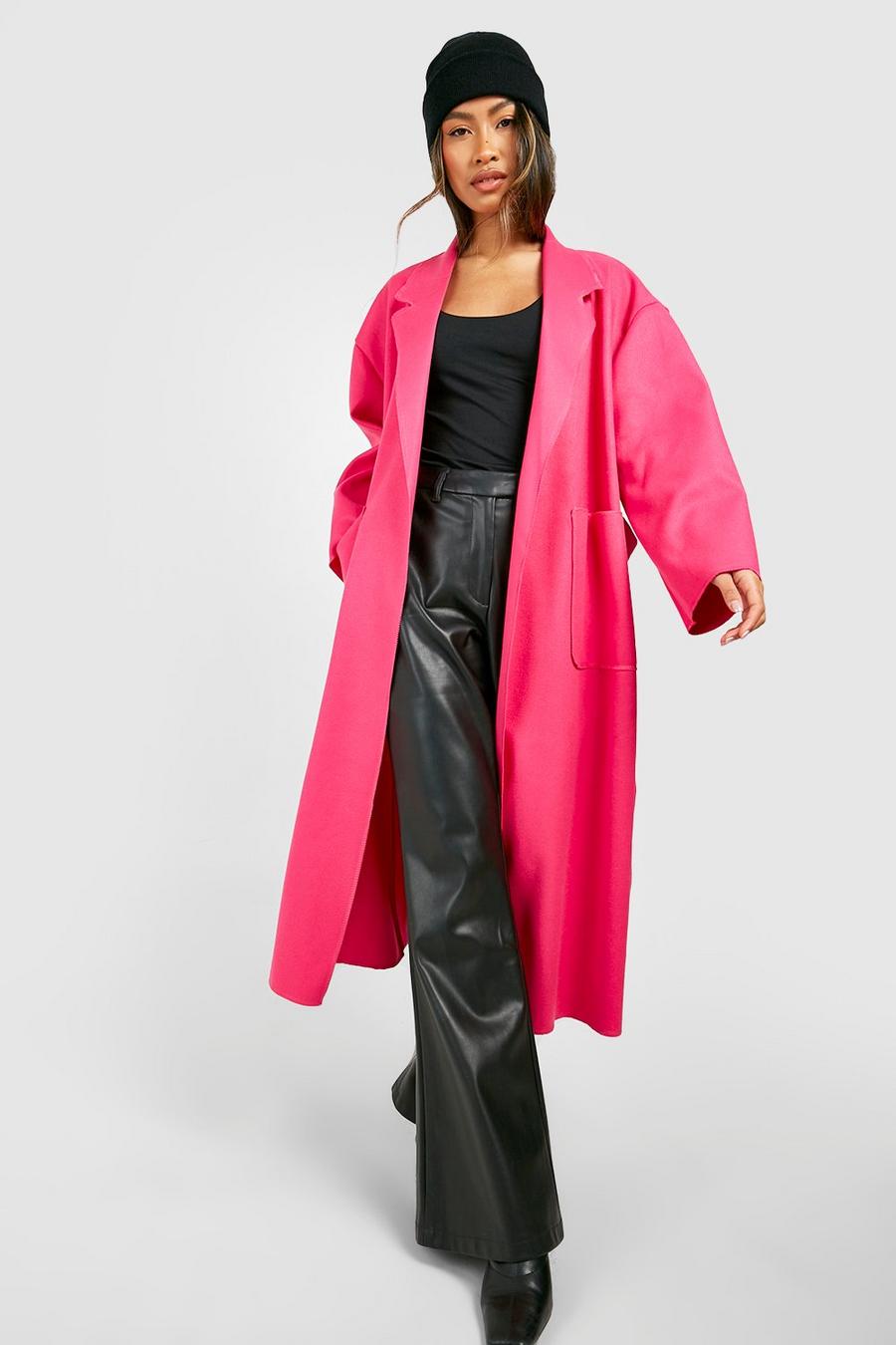 Manteau oversize effet laine, Bright pink