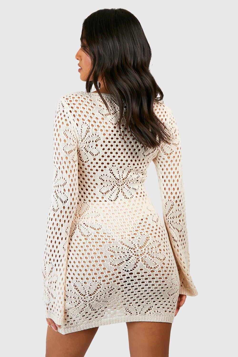 Boohoo white crochet clearance dress