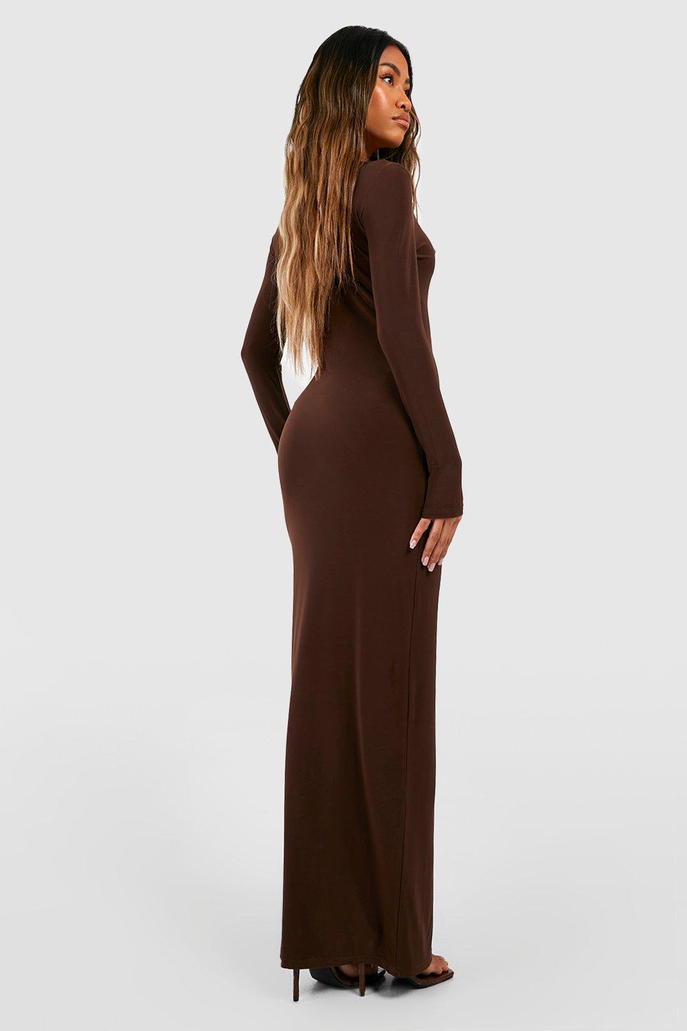 brown long dress