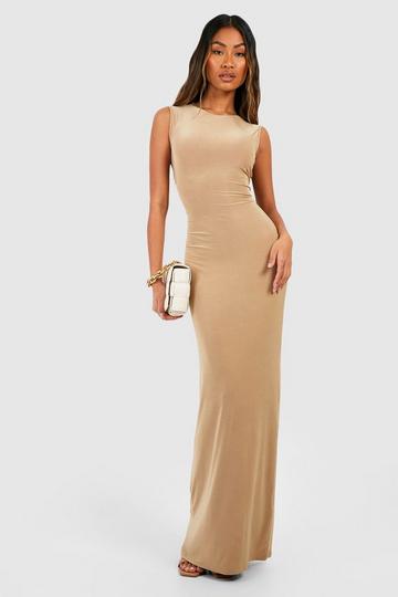 Premium Heavy Weight Slinky Sleeveless Maxi Dress stone