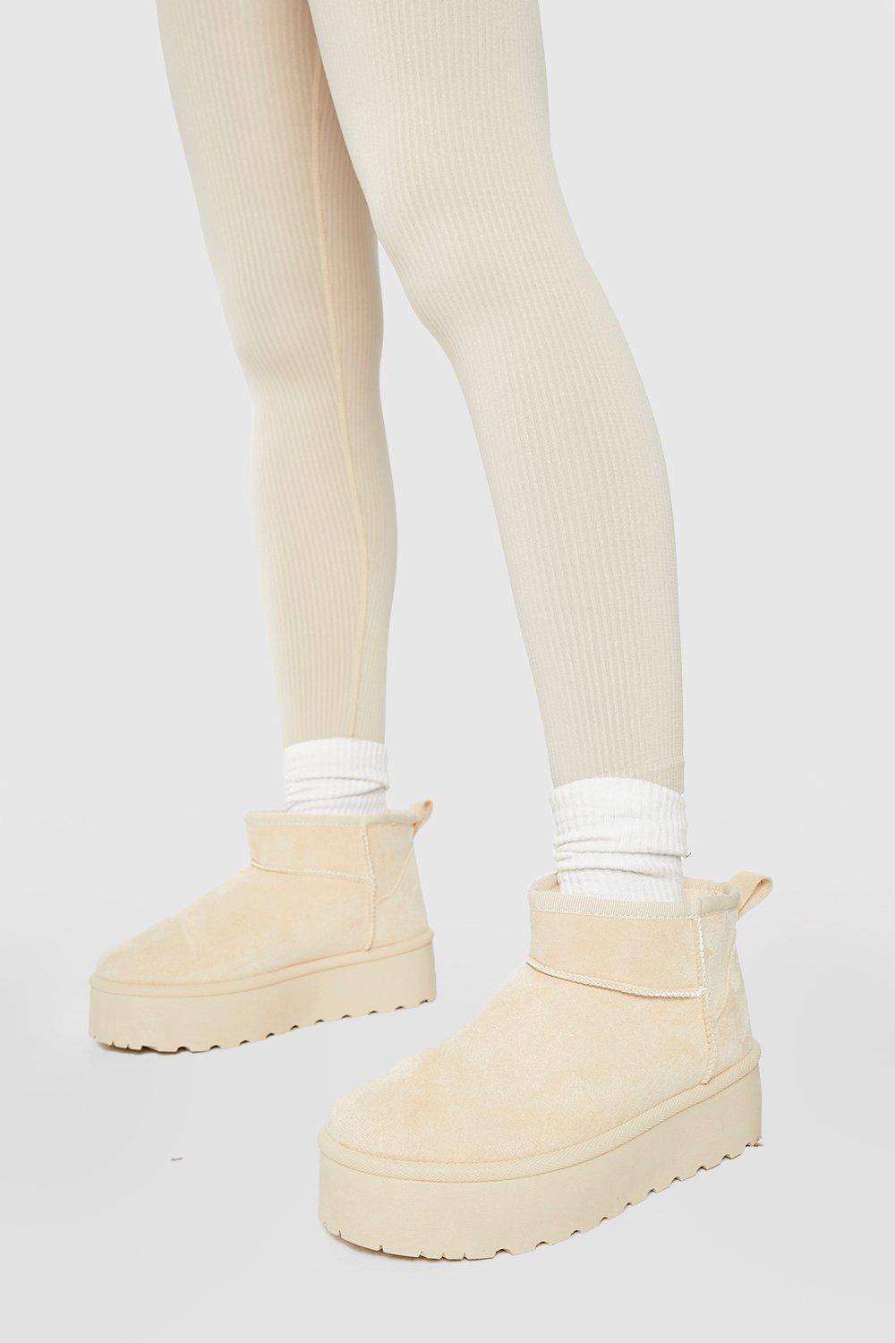 Ultra Mini Platform Cosy Boots | Boohoo UK