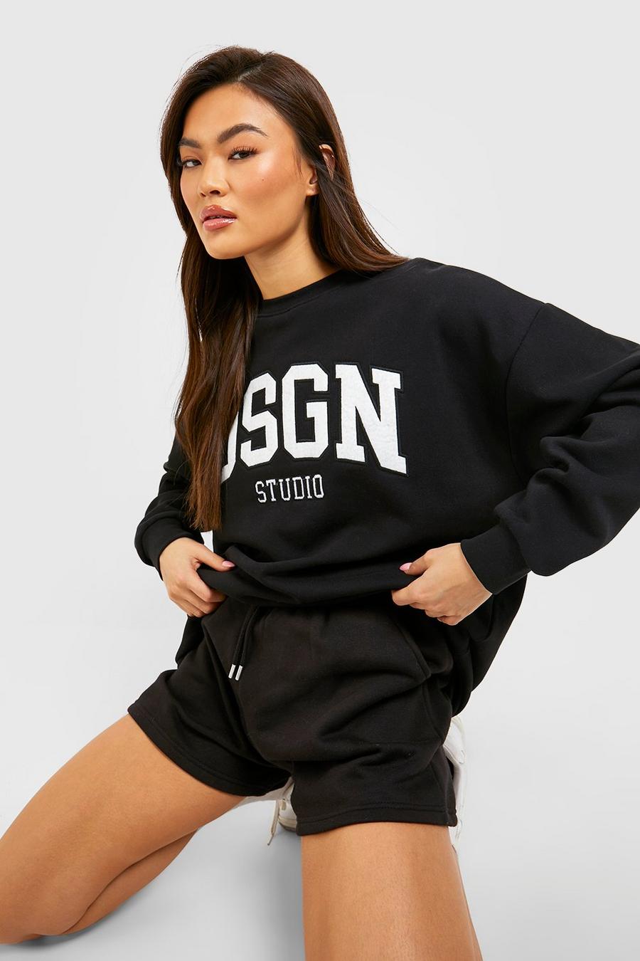 Black Dsgn Studio Applique Oversized Sweatshirt image number 1