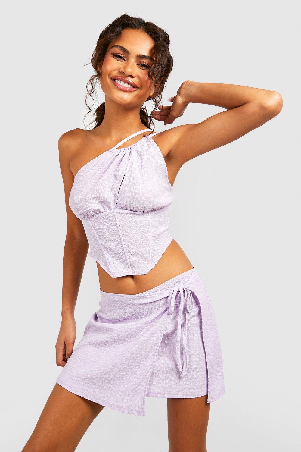 White wrap skirt outlet boohoo