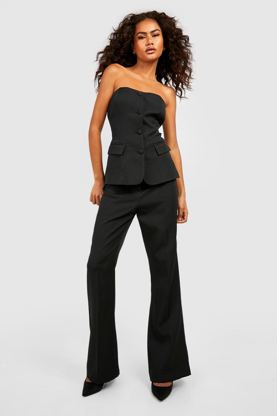 Black noir Fit & Flare Tailored Trousers 