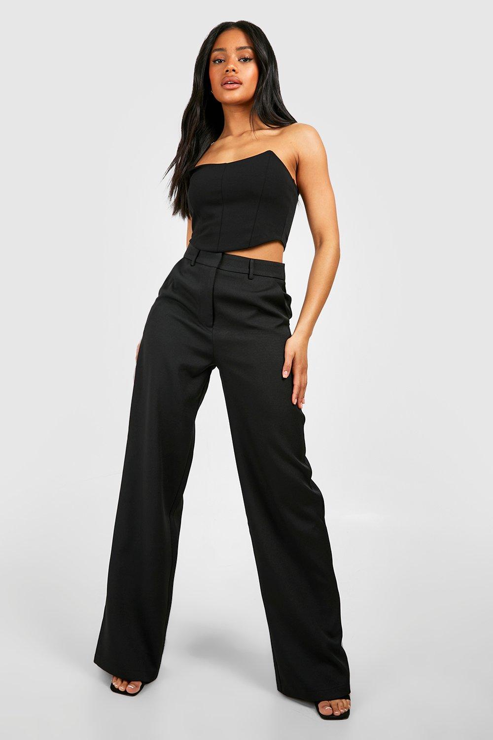 Side Stripe High Waisted Crepe Pants