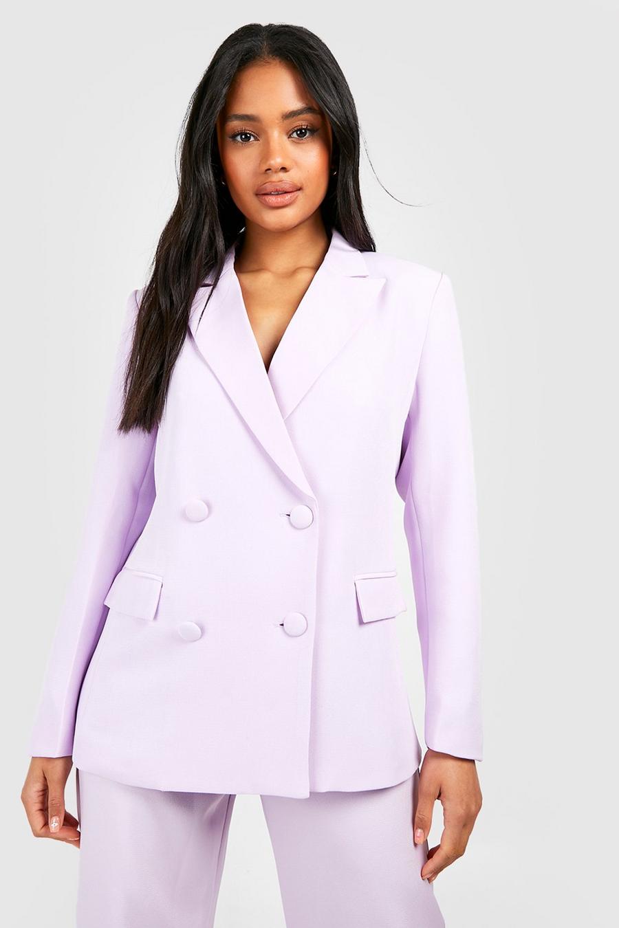 Lilac purple Double Breasted Tailored Blazer