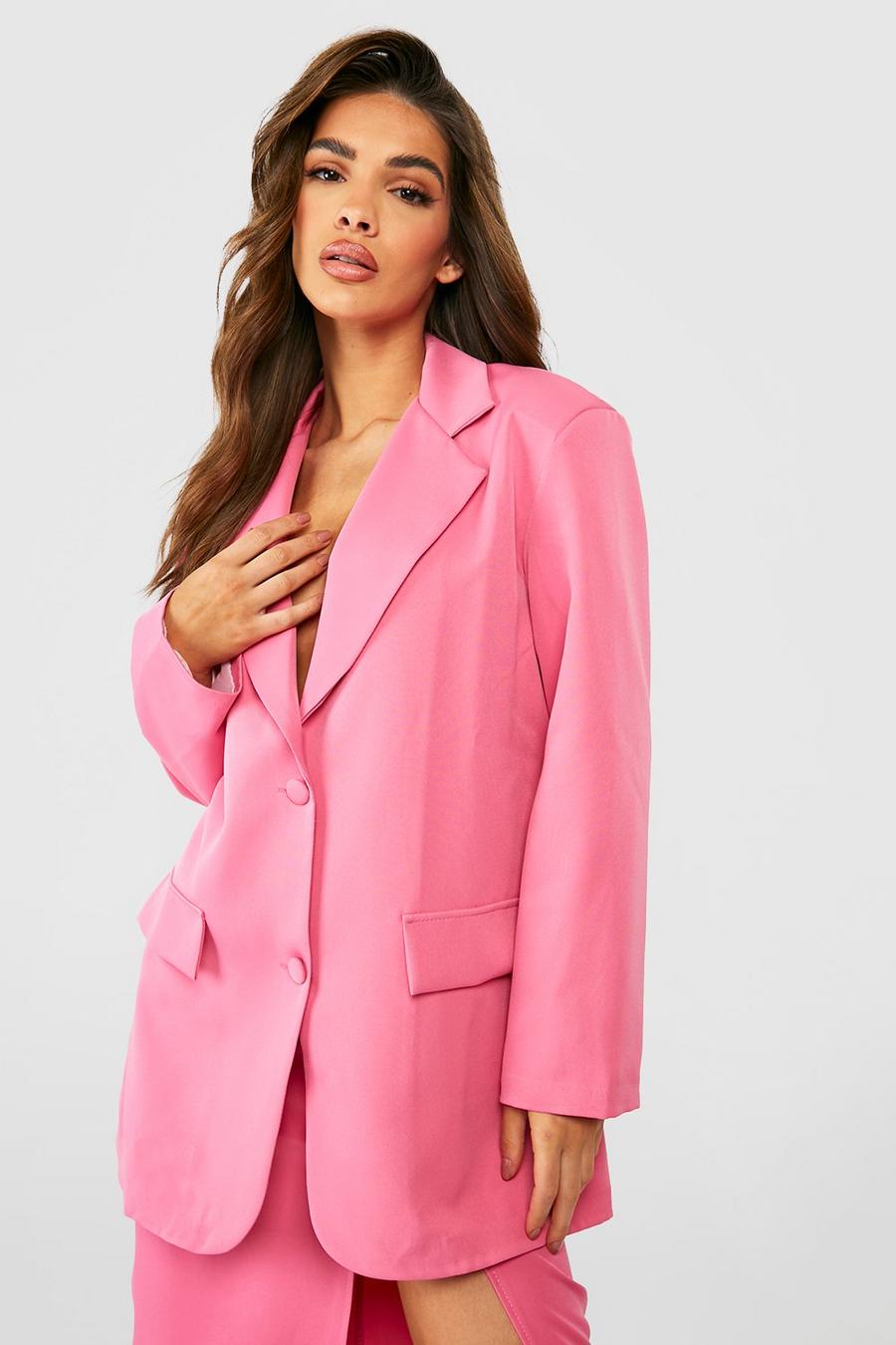 Pink Relaxed Fit Single Breasted Blazer image number 1