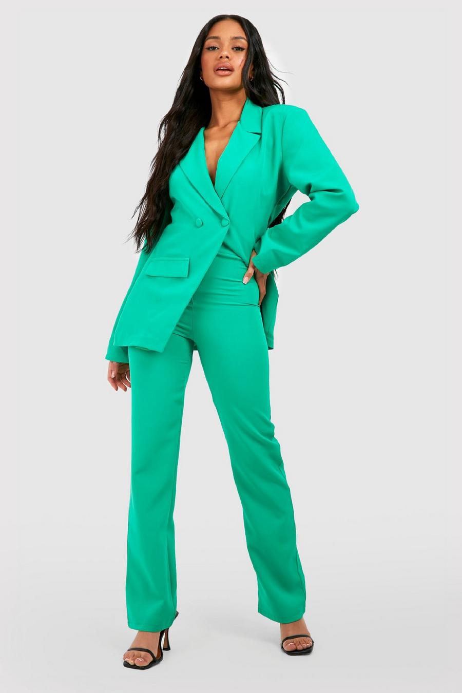 Bright green Straight Leg Tailored Pants image number 1