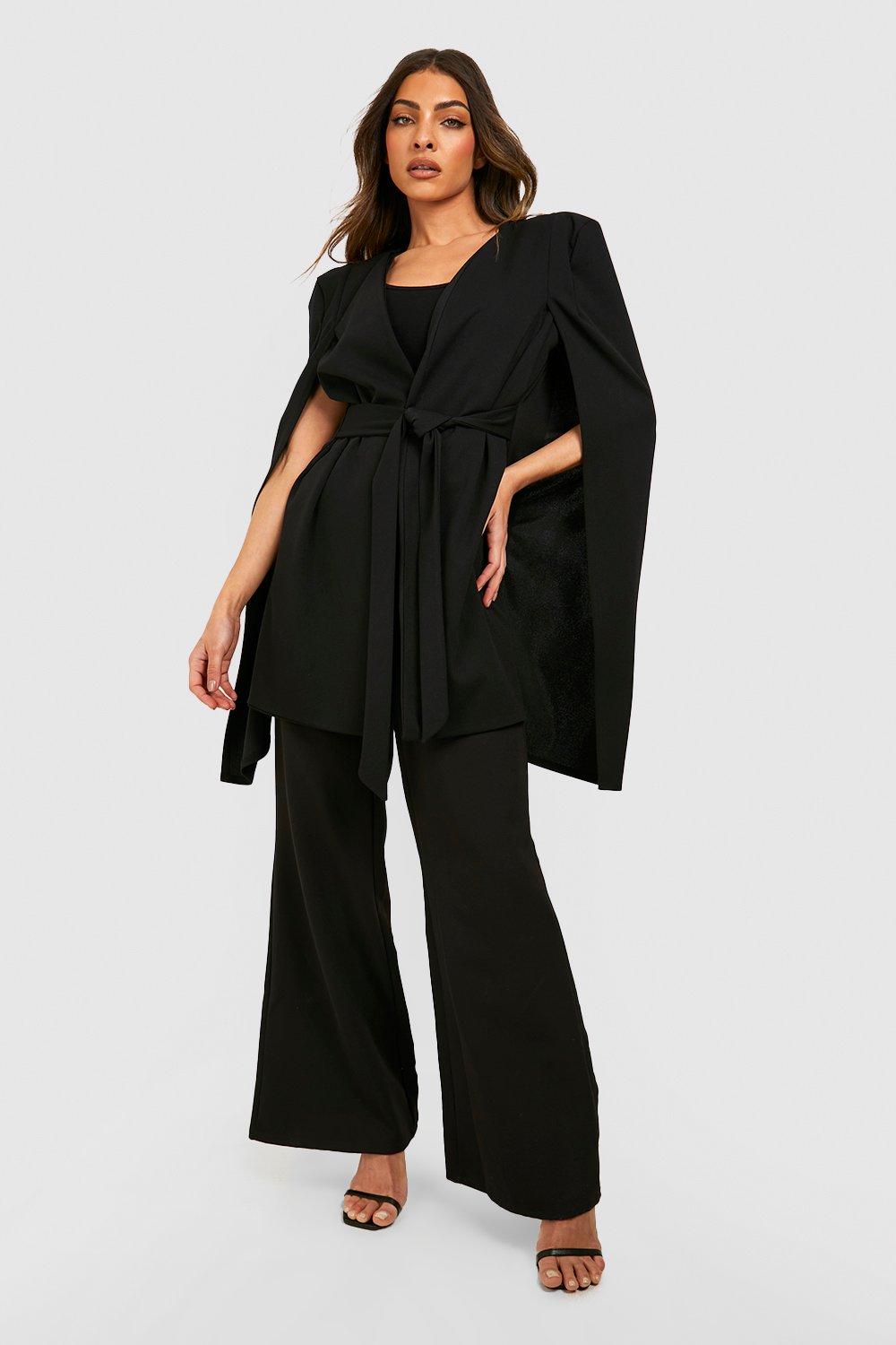 Black longline cape blazer sale