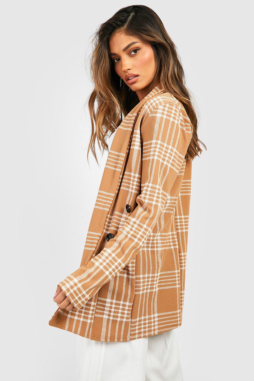 Boohoo check blazer sales