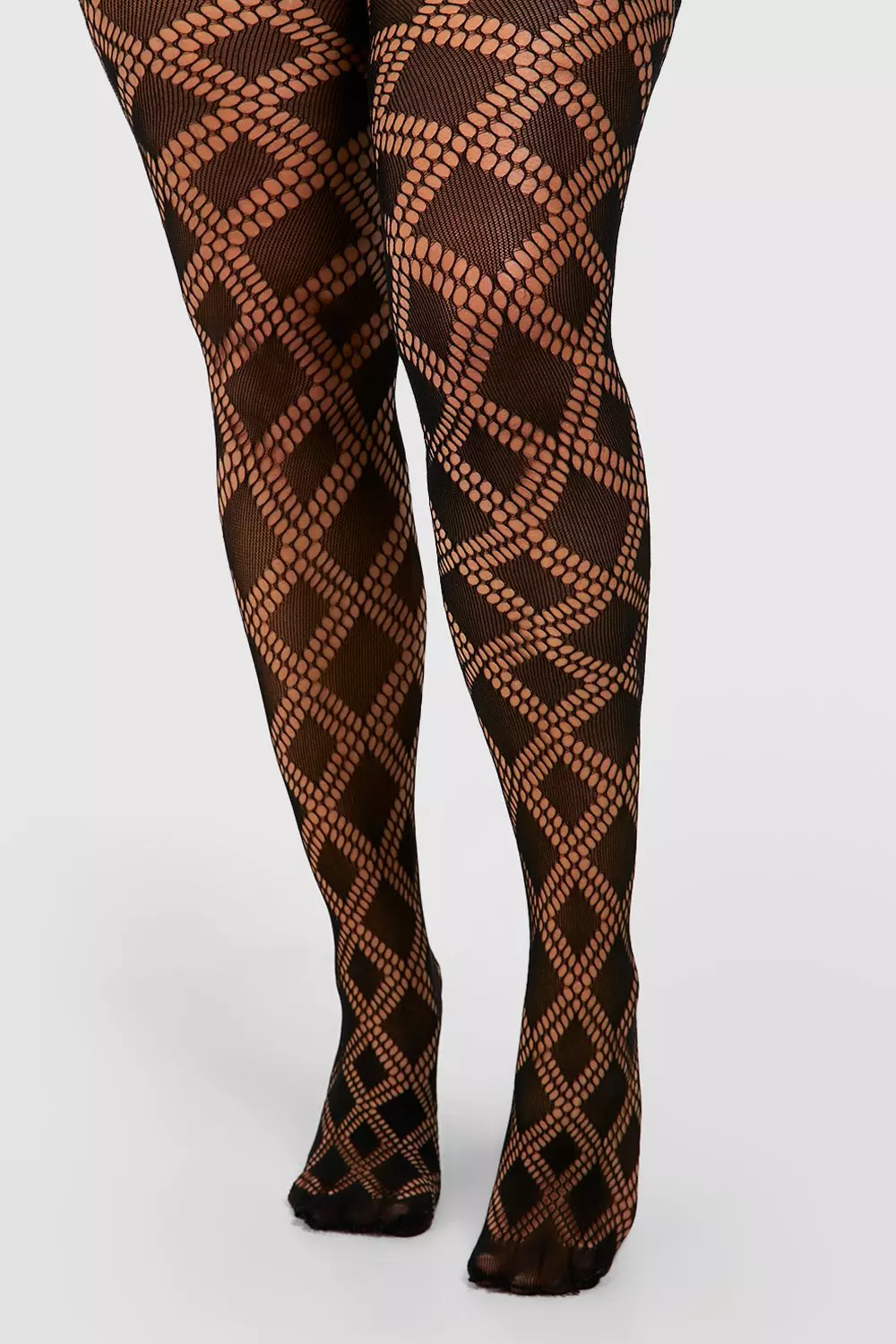 Plus Check Diamond Tights