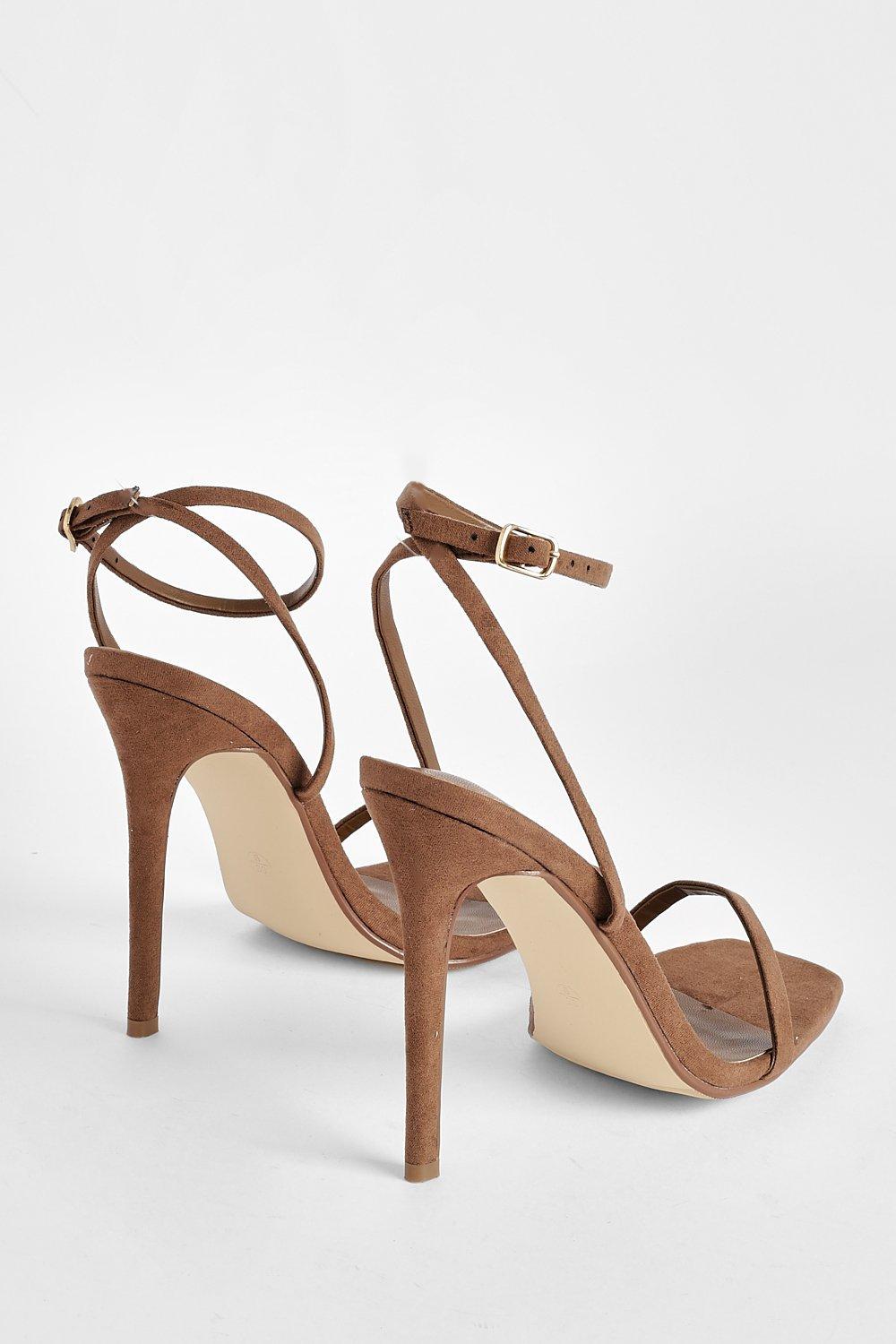 Tan barely there store heels