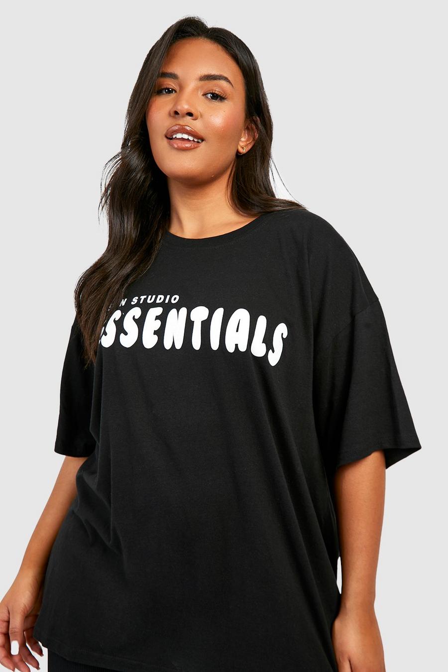 Black Plus Dsgn Essentials Oversized T-shirt  image number 1