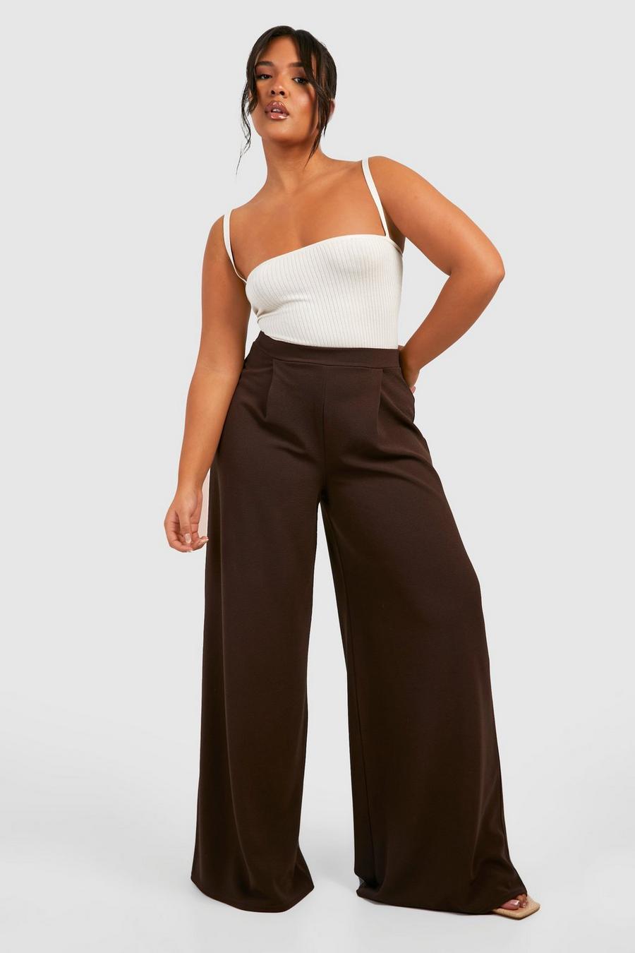 Chocolate Plus Basic Jersey Wide Leg Trouser image number 1