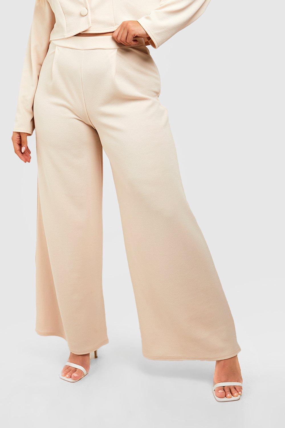 Plus Basic Jersey Knit Wide Leg Pants