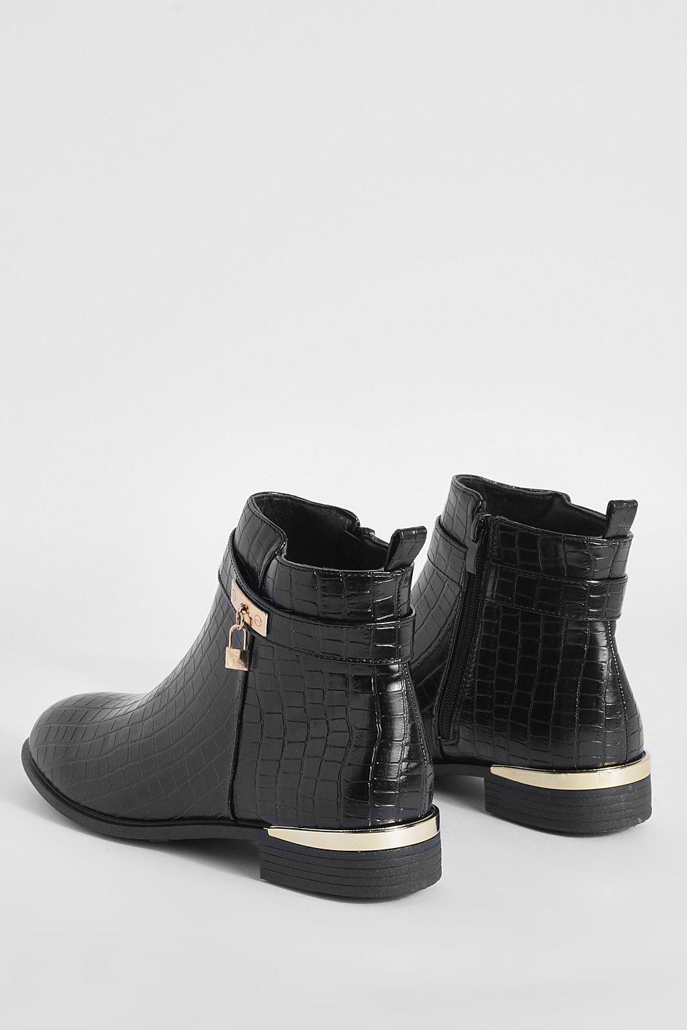 Mock croc ankle outlet boots