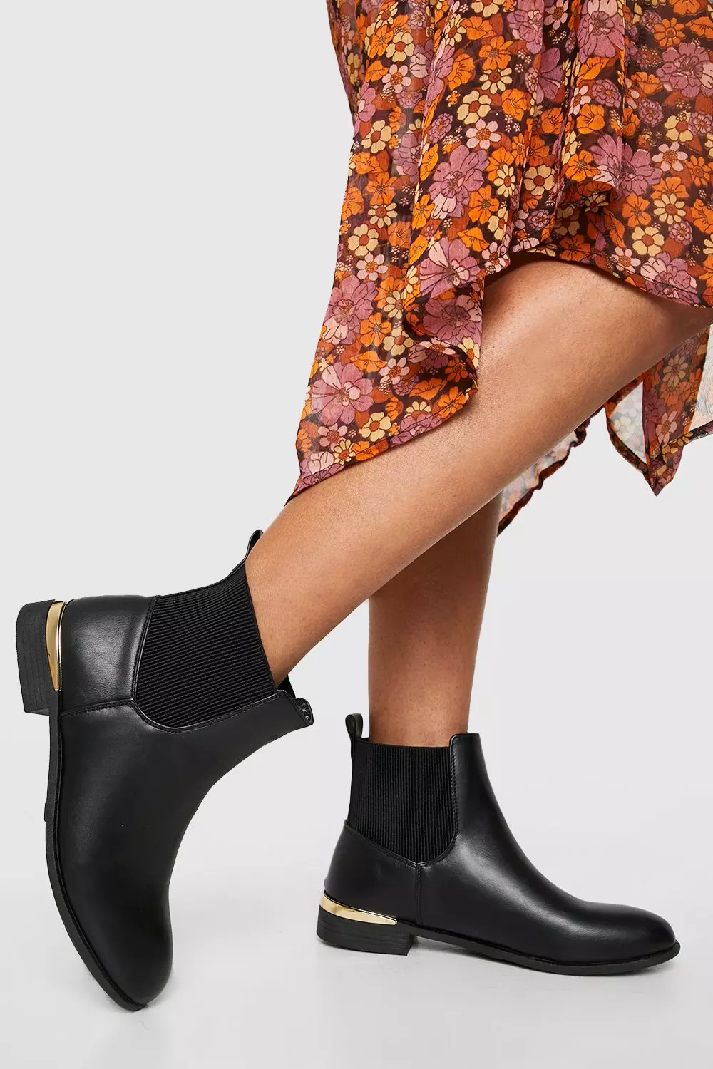 Chelsea boots shop with metal trim