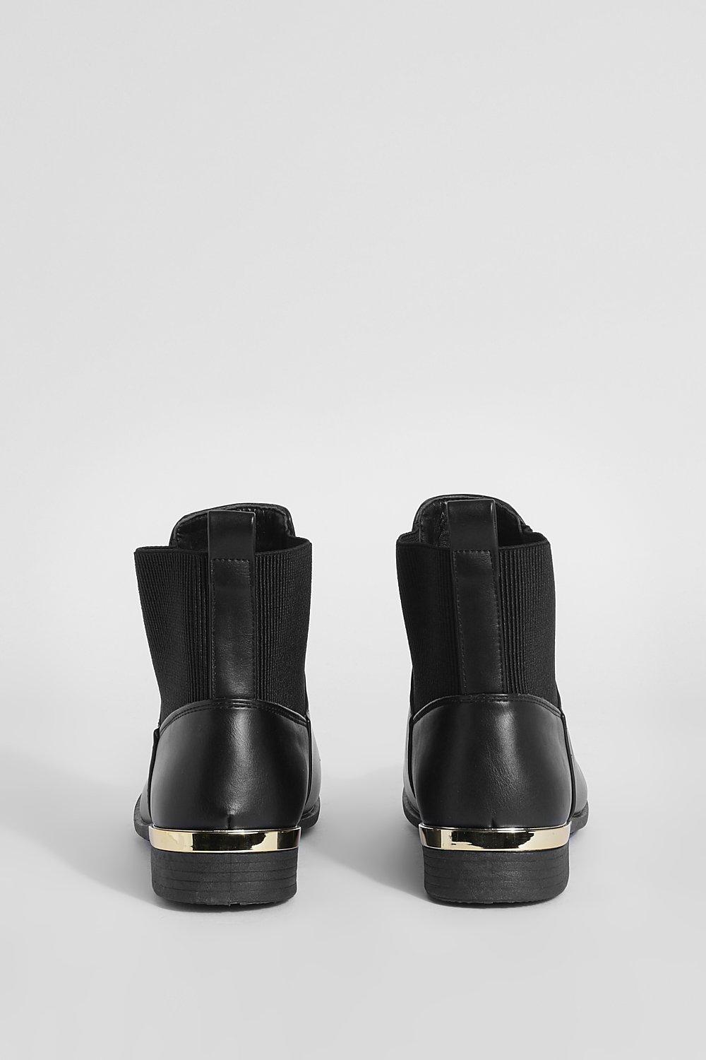 Metal trim shop ankle boots