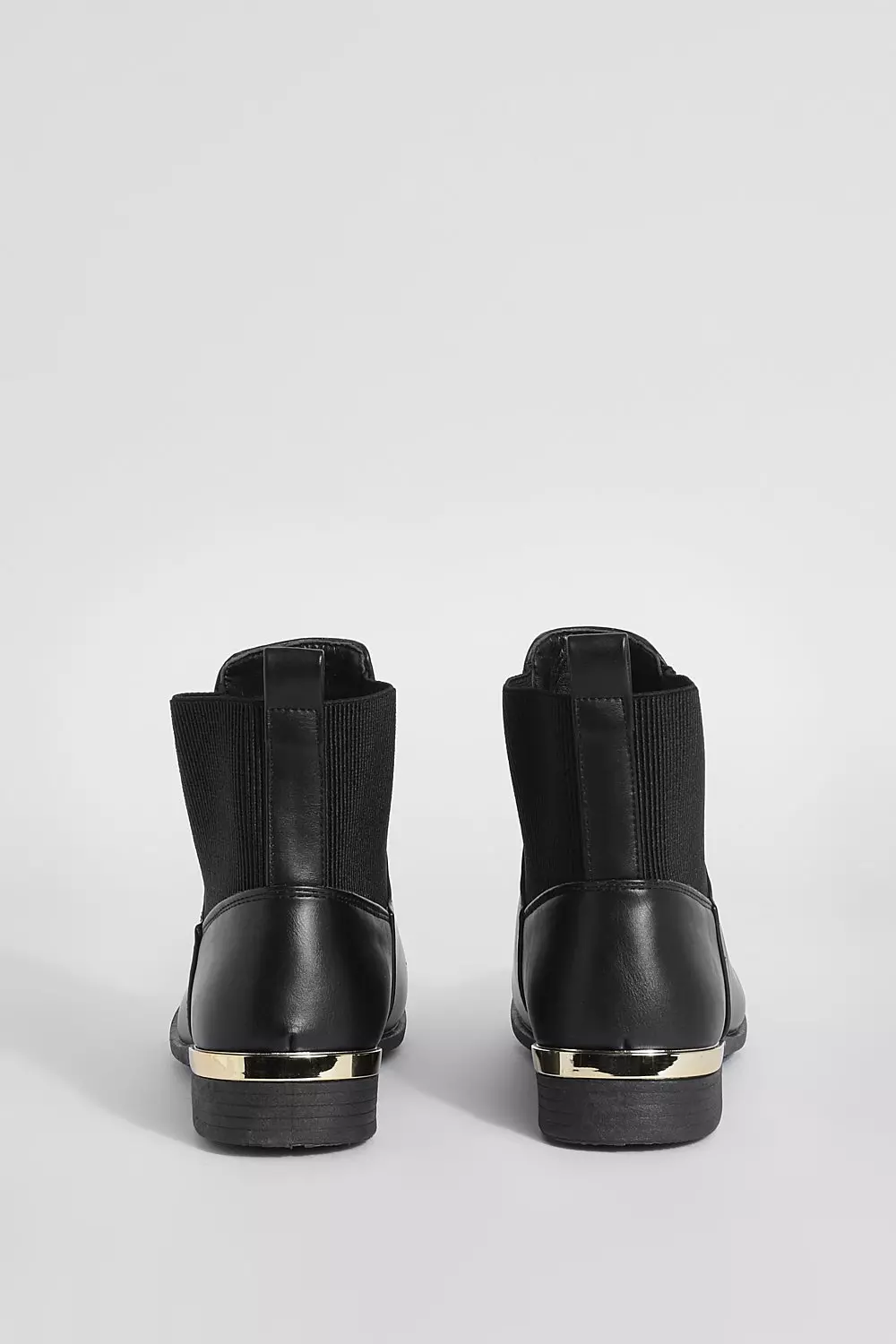 Black ankle boots clearance with gold trim