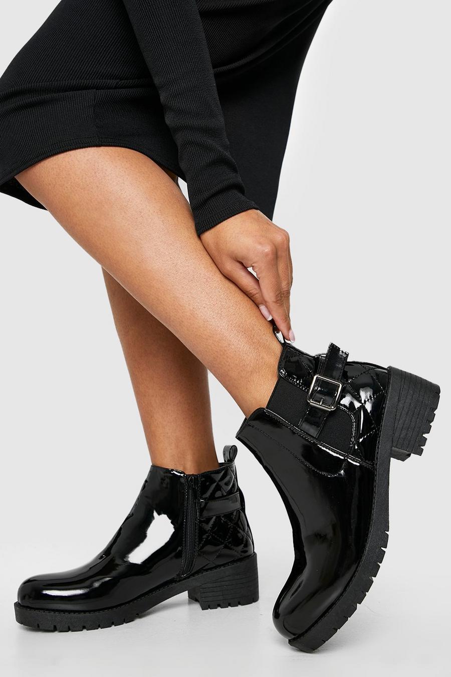 Black svart Elastic Panel Detail Chelsea Boots