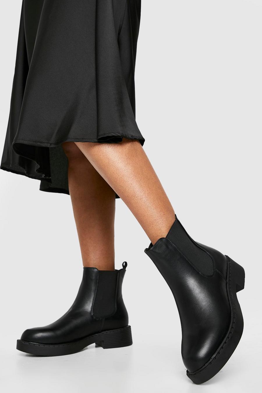 Black Elastic Panel Chelsea Boots image number 1