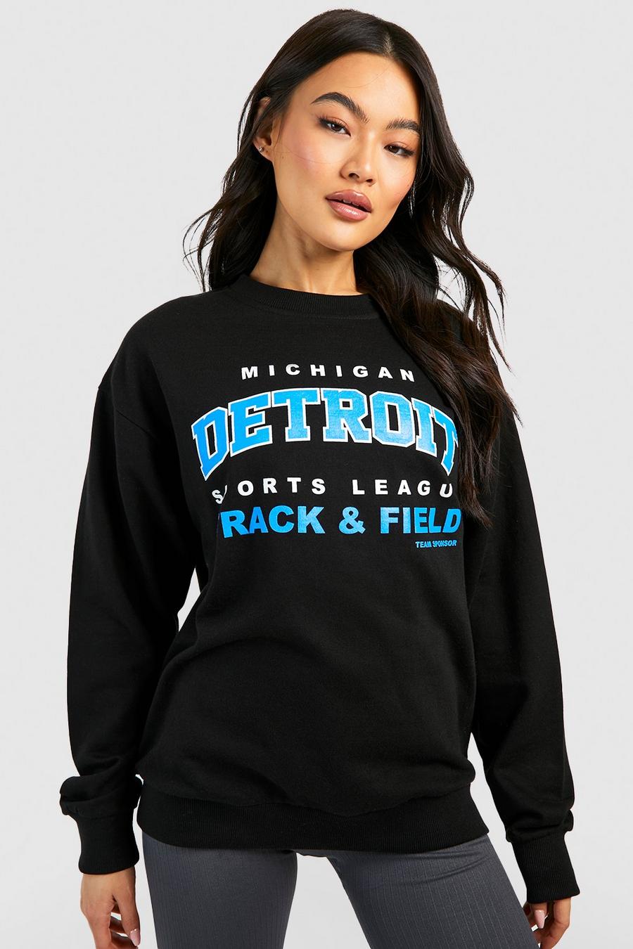 Black Michigan Detroit Slogan Sweatshirt image number 1