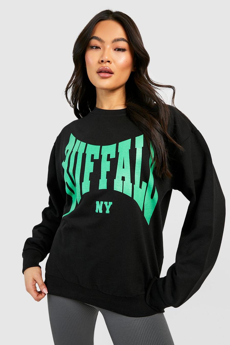 Black Buffalo Slogan Sweatshirt image number 1