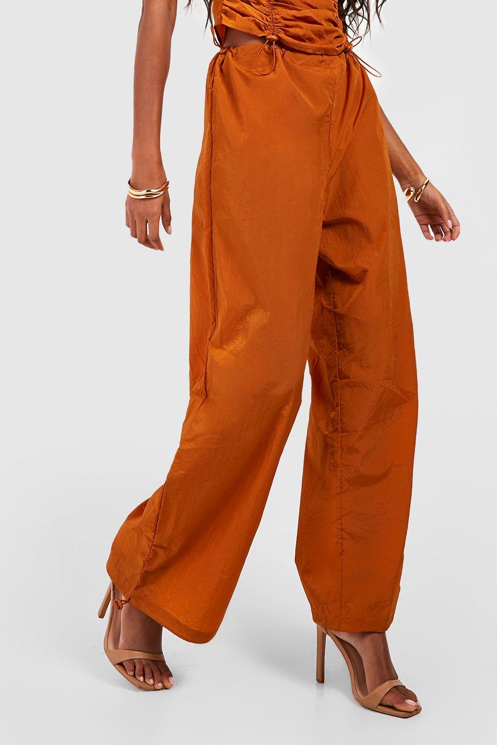 Toggle Detail Oversized Parachute Pants