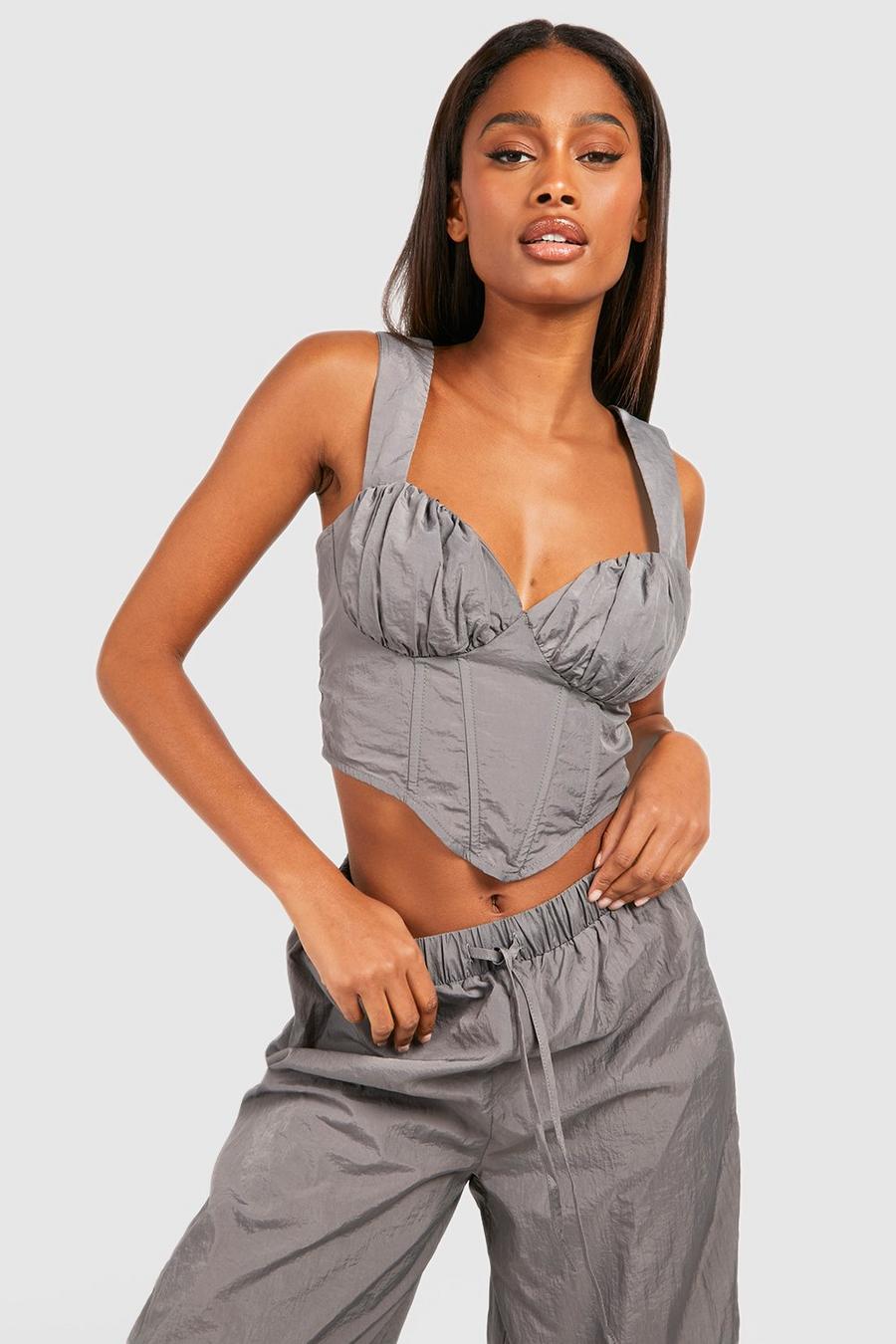 Grey Dipped Waist Corset  image number 1