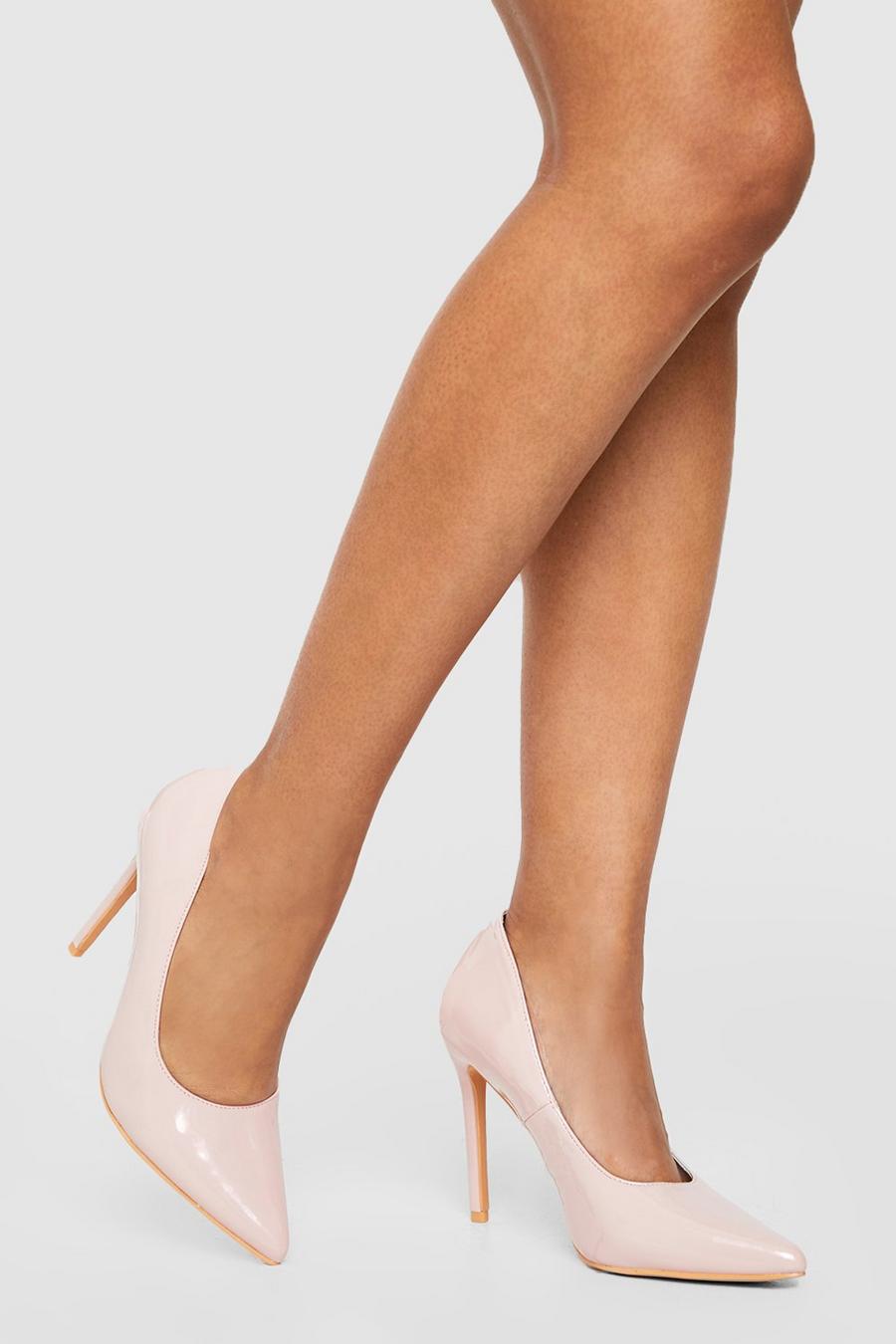 Nude High Stiletto Patent Court Shoes