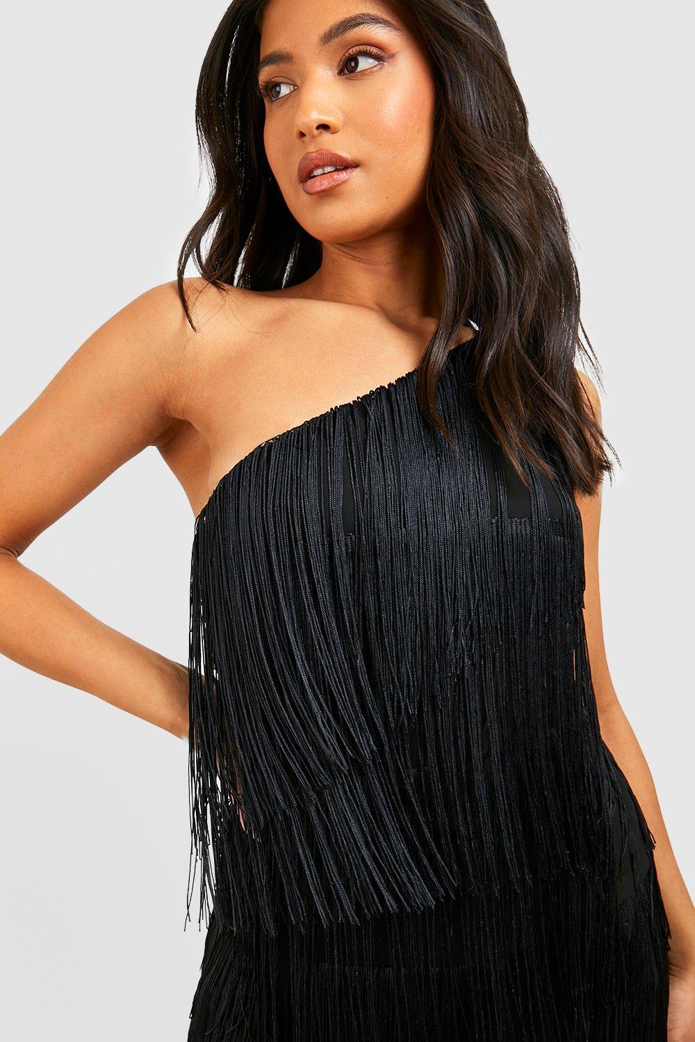 Petite sales fringe dress