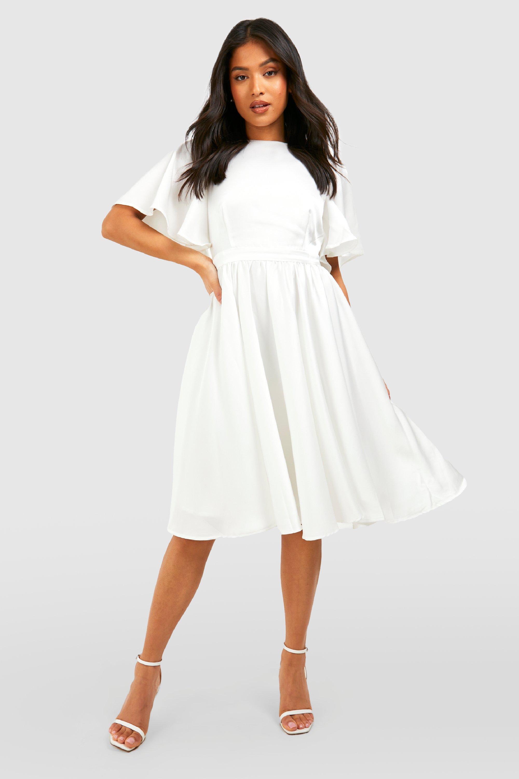 White formal outlet dress petite