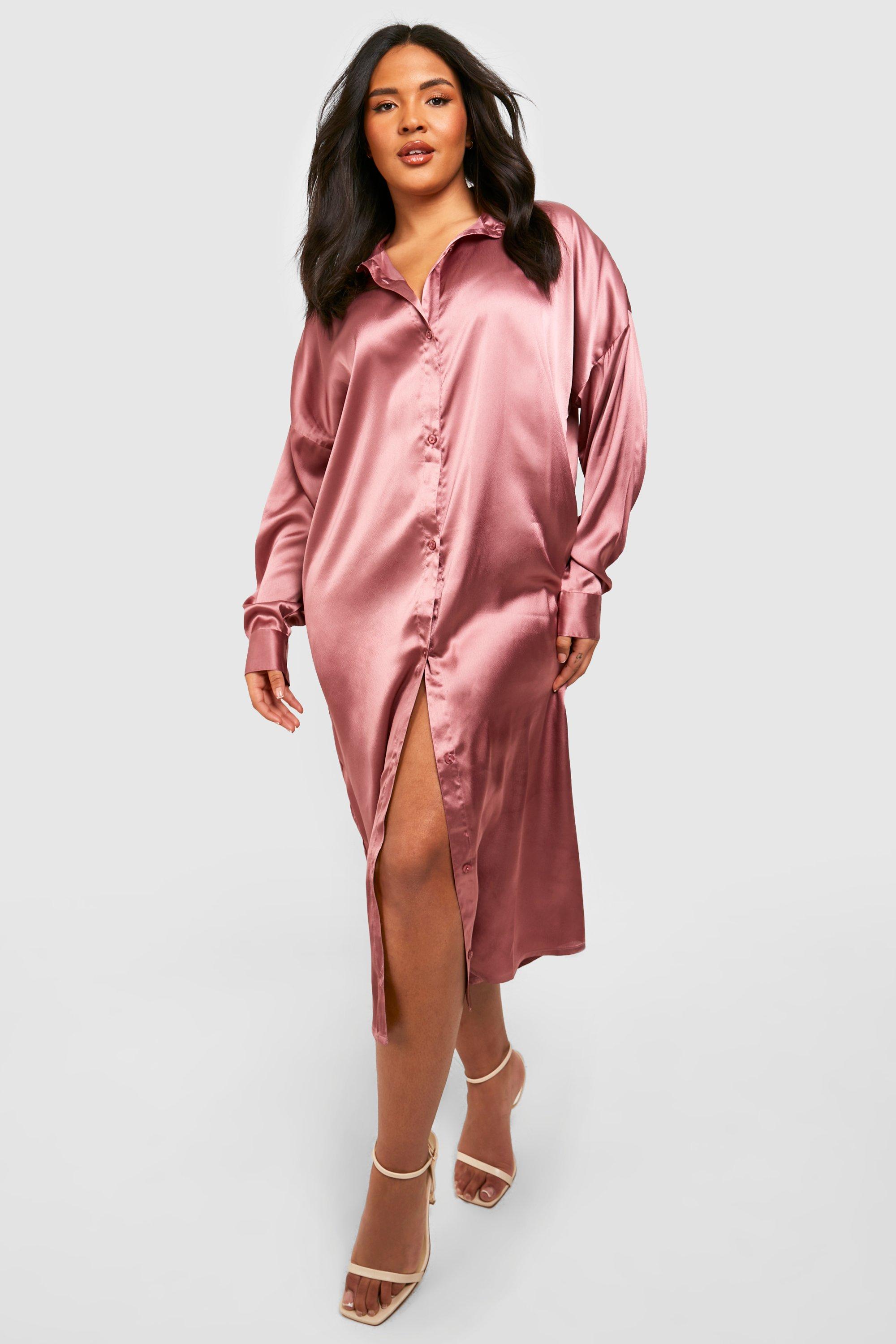 Robe chemise satin sale