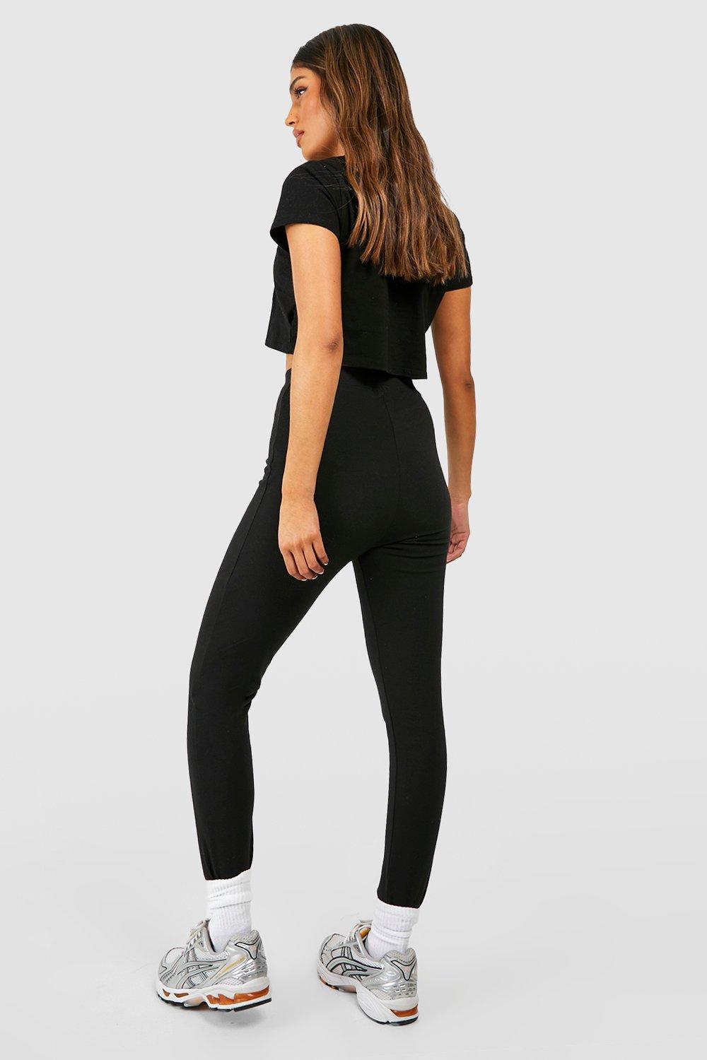 TWO-PACK CROPPED LEGGINGS in Black & Grey